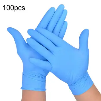 

50 pair Medical-Disposable Elastic Nitrile Rubber Tattoo Clean Protective Gloves hygiene mask Dropshipping Instock fast shipment