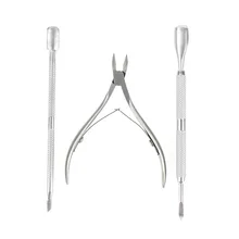 3 шт./компл. инструменты для лака для ногтей щипцы для кутикулы Инструмент для искусства Ложка Толкатель для Удаления Резак машинка для стрижки триммер для ногтей маникюрный набор инструментов