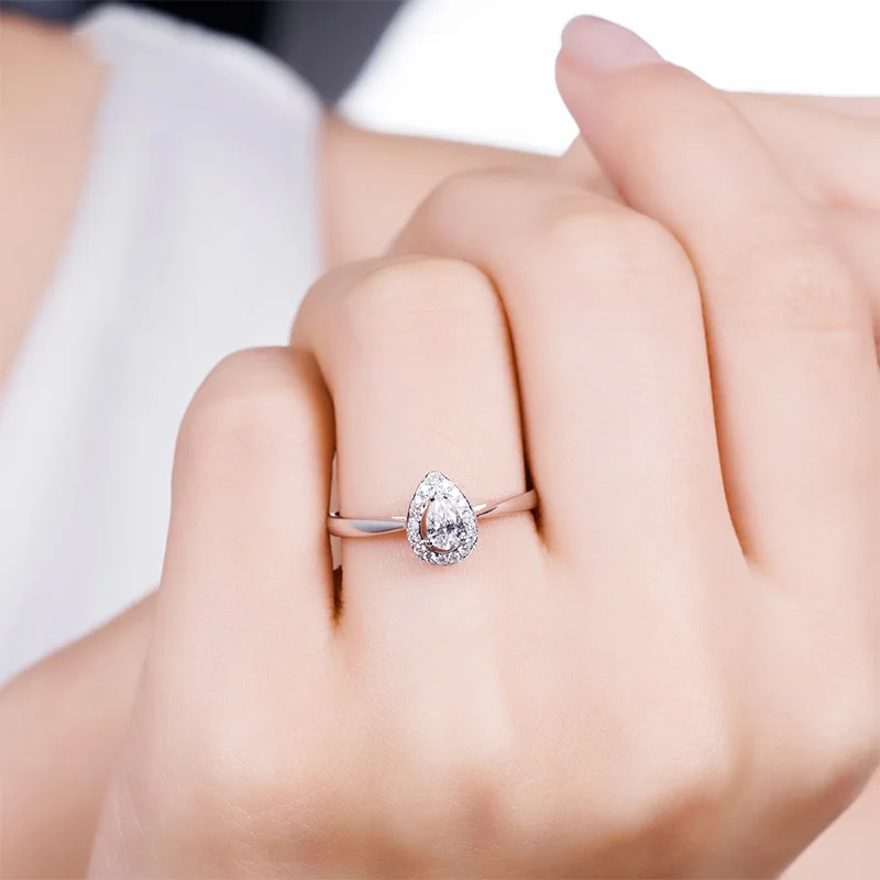XZ Moissanite Бриллиантовое 18 К Золотое кольцо Настоящее 18 К Золотое кольцо из цельного золота Модная классика вечерние ювелирные изделия Новинка