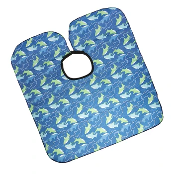 

Children Kids Salon Barber Hairdresser Hairdressing Hair Cutting Gown Cape Easy Wipe Apron Bib Adorable Shark Pattern