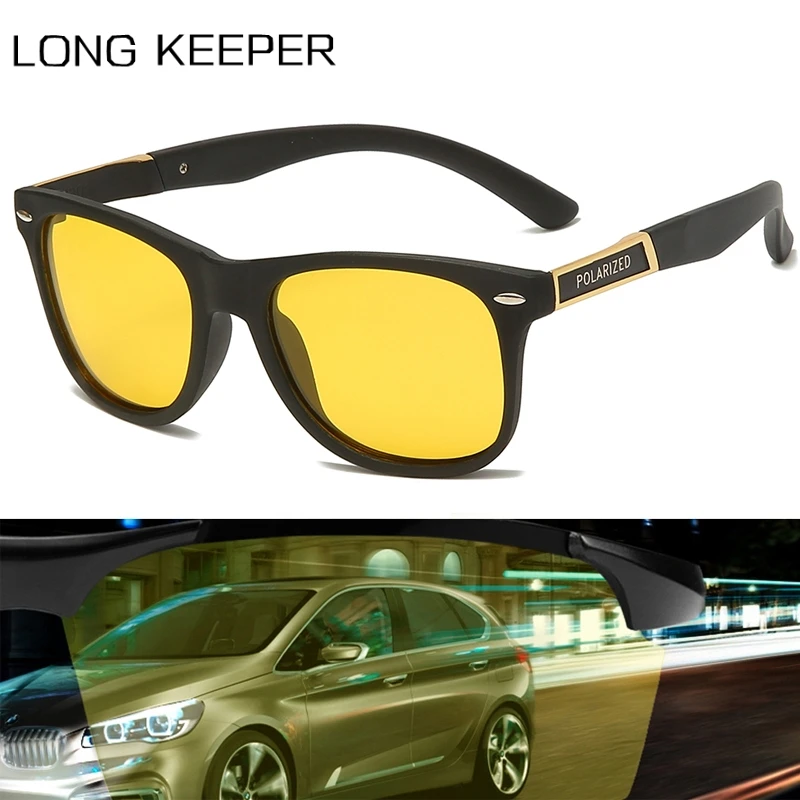 

Classic Men's Polarized TR90 Sunglasses Men Yellow Lens Driving Night Vision Eyewear for Driver UV400 Protection High Quality