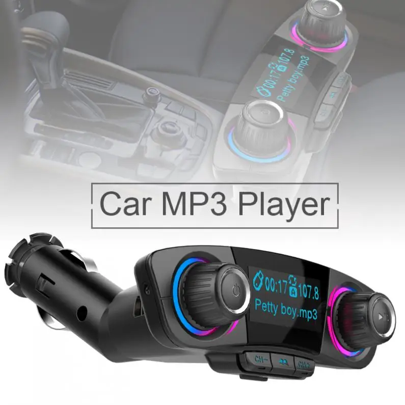 

BT06 Multifunction Bluetooth FM Transmitter Dual-USB Audio Car MP3 Player Handsfree MP3 Support TF Card Quick Charge AUX