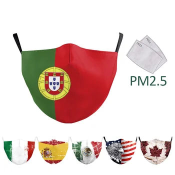 

Italy Flag Fabric Adult Mask Print USA Canada Flag Face Mask Washable Breathable Care Mouth Muffle Outdoor PM 2.5 Dust Shiled