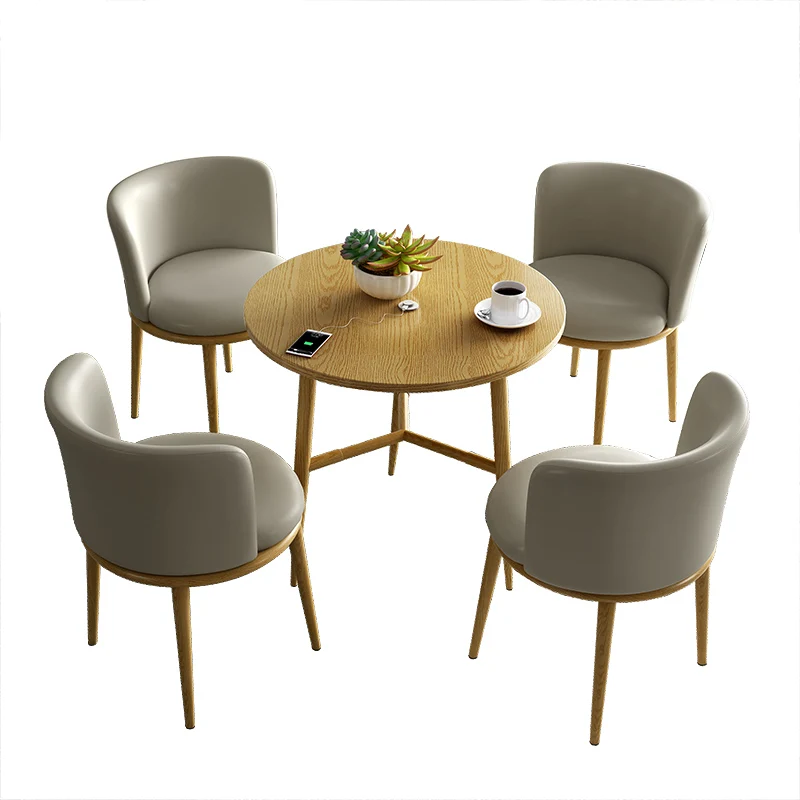 

Nordic milk tea shop table and chair combination simple leisure sales office office reception