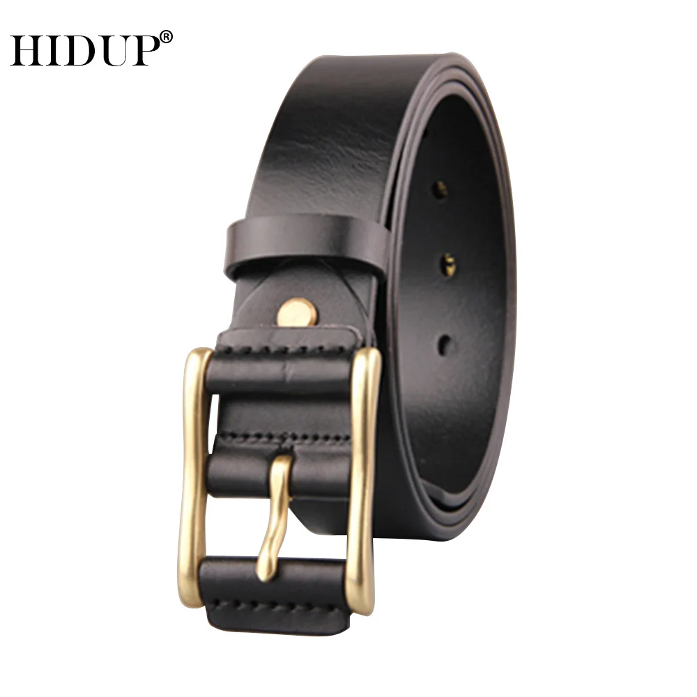 HIDUP Men's Retro Styles Leather Cover Brass Pin Buckle Metal Belt Top Quality Design Cow Cowhide Belts Jeans Accessories NWJ945
HIDUP Men's Retro Styles Leather Cover Brass Pin Buckle Metal Belt Top Quality Design Cow Cowhide Belts Jeans Accessories NWJ945