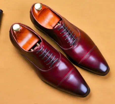 Летние мужские строгие туфли из натуральной кожи; мужские оксфорды; итальянские модельные туфли; коллекция года; свадебные туфли; Кожаные броги на шнурках - Цвет: C