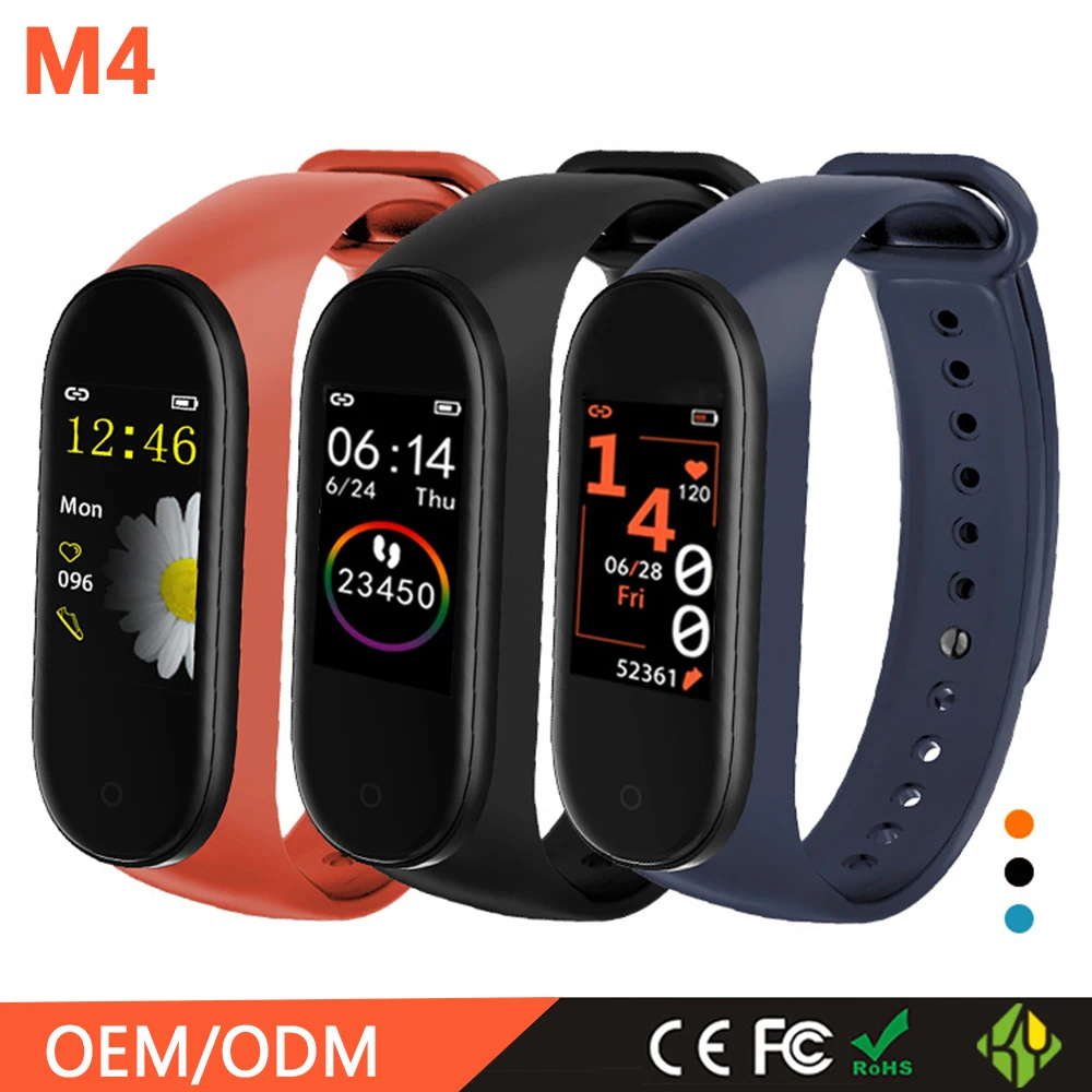 

For M4 Smartband Fitness Tracker Smart Bracelet Blood Pressure Heart Rate Monitor Waterproof fpr Smart Band M4 Wristband