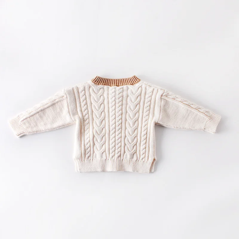 0-3Yrs Spring Baby Girls Knitted Clothes Coat Warm Autumn Boys Girls Solid Cardigan Sweater Baby Clothes