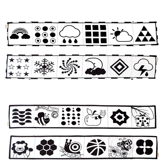 Baby Book Soft Cloth Books Black and White Animal Rattles Newborn Early Learning Develop Cognize Toys Montessori Kids Quiet Book 3
