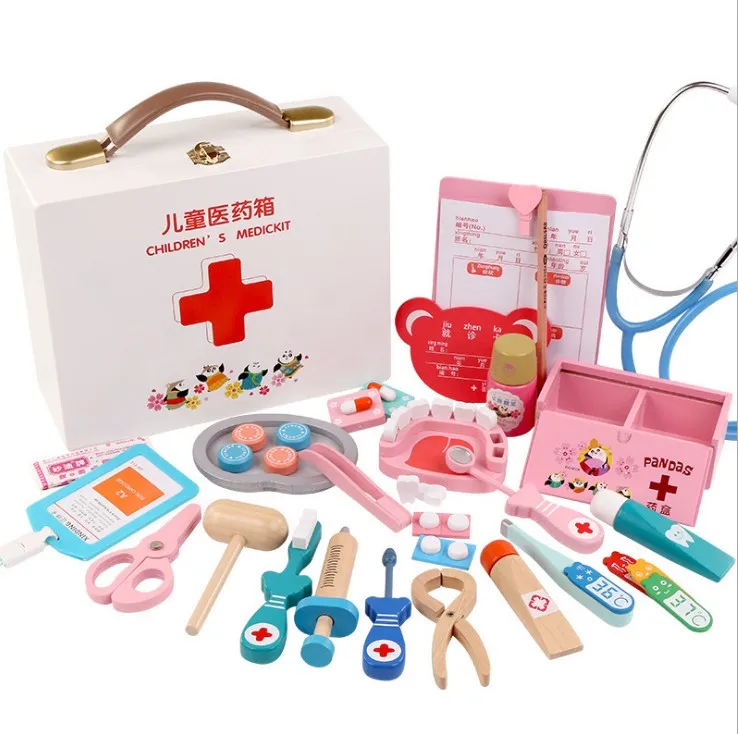 Ролевые игры Детские игрушки игровой домик для девочек моделирование розовый чайный набор деревянная игрушка-пазл для раннего развития