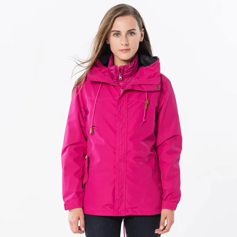 Женская пуховая куртка-дождевик средней длины, три в одном, водонепроницаемая Ветроустойчивая теплая верхняя куртка