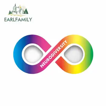 

EARLFAMILY 13cm x 7.3cm for Neurodiversity Symbol Car Stickers Helmet Motorcycle Sunscreen Vinyl JDM Bumper Trunk Truck Graphics