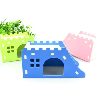 

Wooden Ladder Pet Hedgehog Castle Toy 14.5*7*7cm Viewing Deck Pet House Hamster Nest Hamster House Pet Products 1pcs