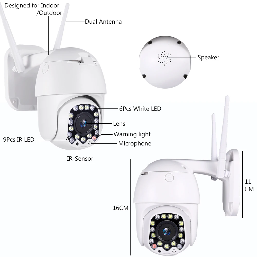 USAFEQLO IP камера 1080P PTZ открытый скоростной купол беспроводной wifi Pan Tilt безопасности