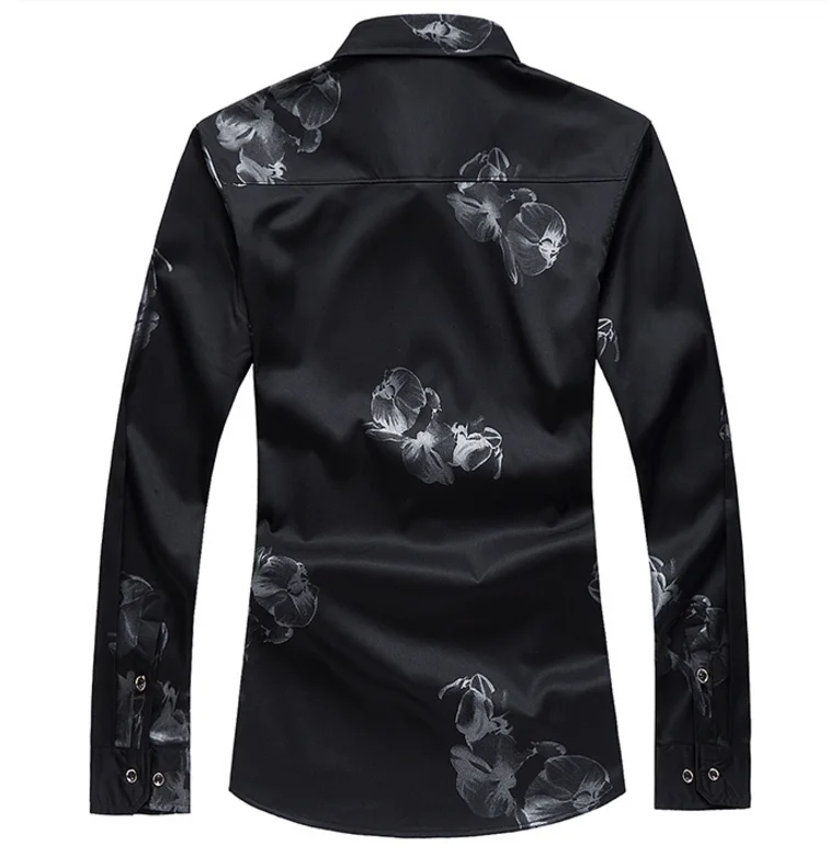 Белая классическая мужская рубашка размер S M L XL XXL XXXL 4XL 5XL 6XL 7XL бизнес банкет мужские модные рубашки цветок рубашка Мужчины