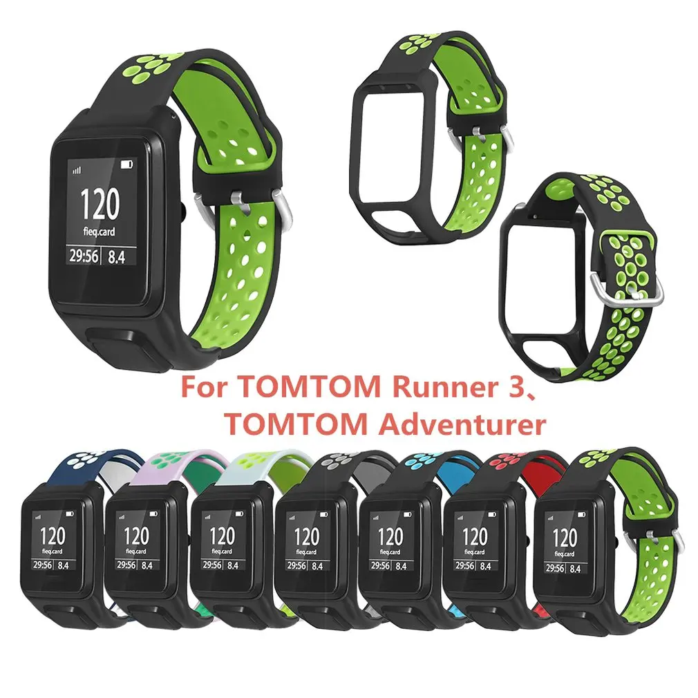 Twee-Цветной силиконовый ремешок на запястье Horloge для TomTom Runner 2 3 Spark gps фитнес-трекер