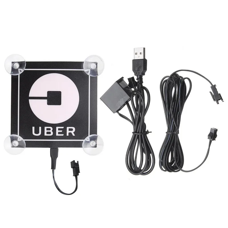 

USB Interface Cold Light Sheet Light Car Sticker Suction Cup Type Bright UBER Taxi Service Light