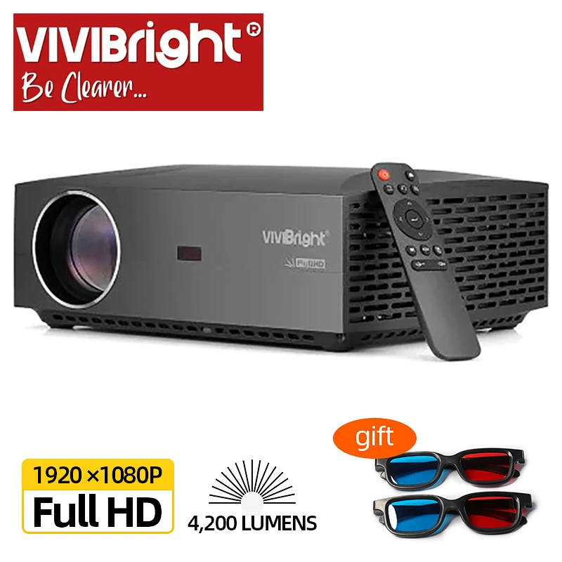 Распродажа реальный Full HD 1080P проектор VIVIBright F30UP 4K Android WIFI Bluetooth 3D Видеопроектор для