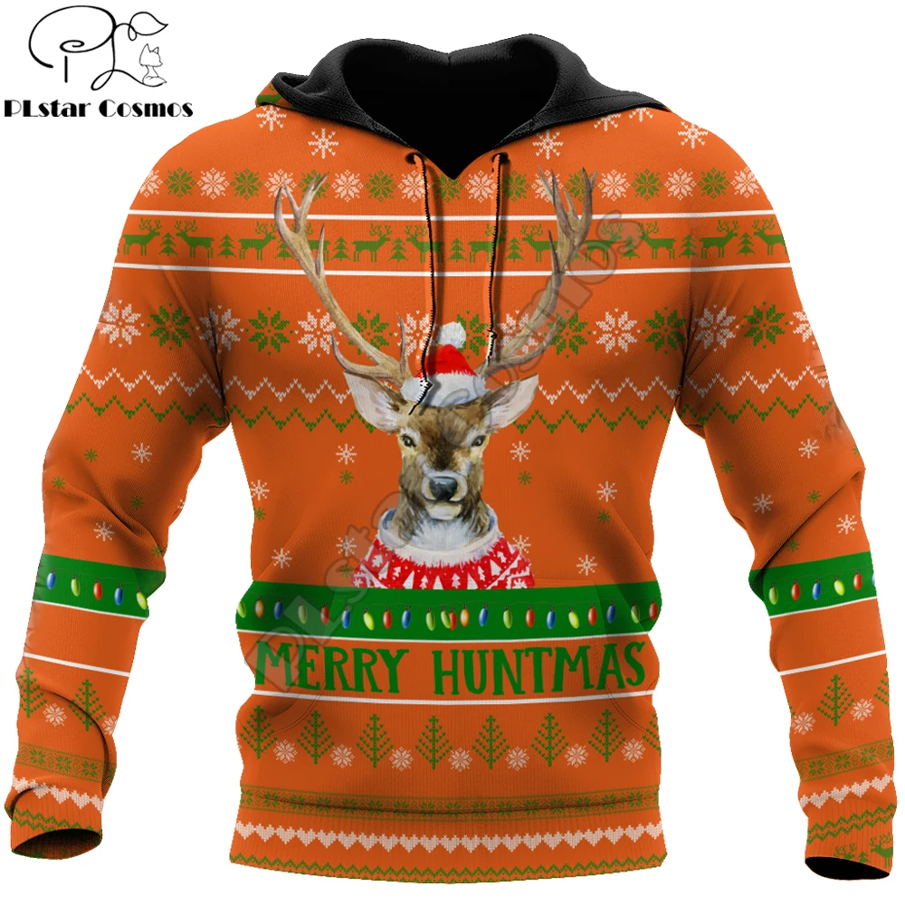 

Merry Christmas Deer Hunter 3D All Over Printed Mens hoodies and Sweatshirt Autumn Unisex zipper Hoodie Casual Sportswear DW831