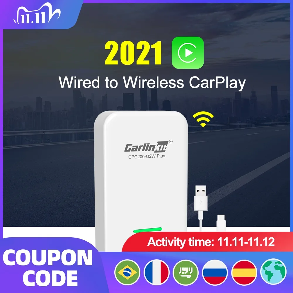 Carlinkit 2.0 беспроводной Carplay адаптер для Audi Porsche Wolkswagen Volvo оригинальный автомобиль с