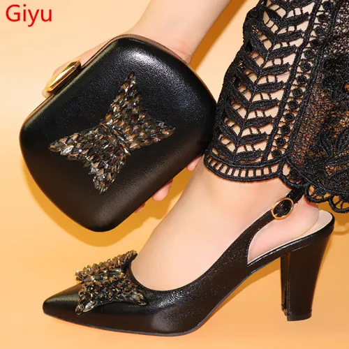 doershow nice looking black Shoes And Bag Set To Match High Quality Italian Shoes With Matching Bags For Party!HLO1-23 doershow nice looking black Shoes And Bag Set To Match High Quality Italian Shoes With Matching Bags For Party!HLO1-23