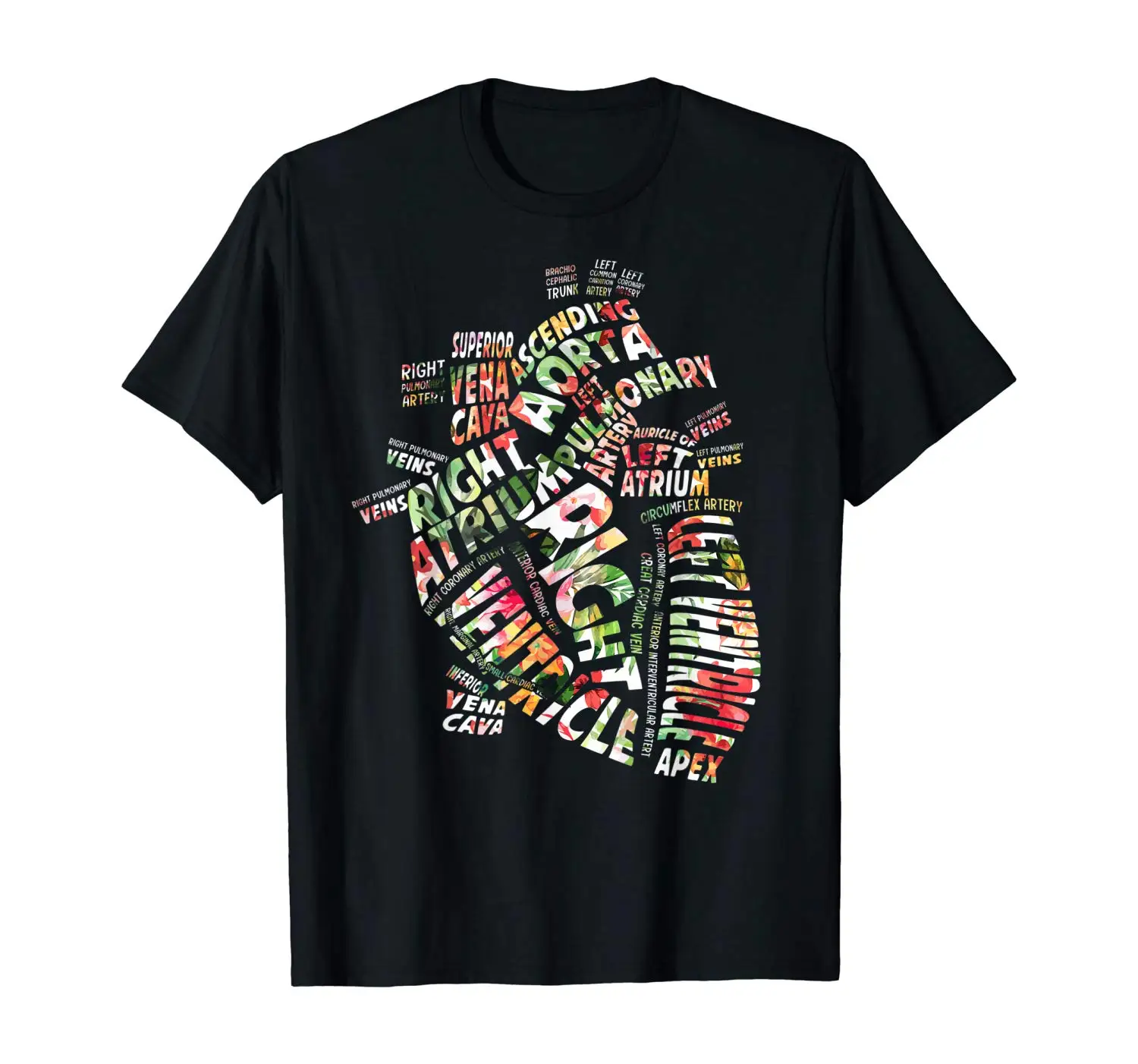 Anatomical Heart Shirt Cardiac Nurse Tshirt Parts of | Мужская одежда
