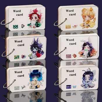 

Anime Demon Slayer: Kimetsu no Yaiba Kamado Nezuko Hashibira Inosuke Acrylic Word card Keychain Pendant Notepads Stationery