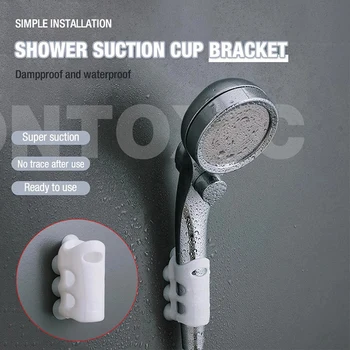 

Hot 2pcs Shower Head Suction Cup Mount Bracket Punch Free Bathroom Traceless Suction Cup Shower Head Wall Holder Stand D