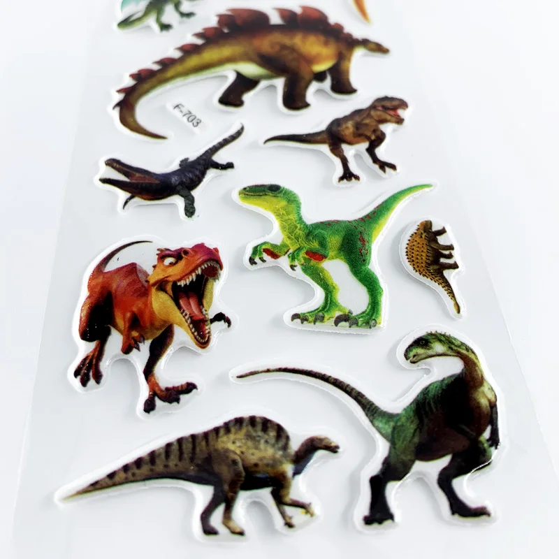 Dinosaur Series Cartoon Stickers 12 Sheets/Set For Child Notebook Skateboard DIY Waterproof Cute Sticker Toy Boys Gift
