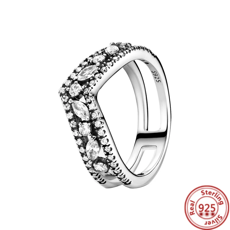925 Sterling Silver Sparkling Stackable Infinite Heart Flower Ring For Women Silver Rings silver rings