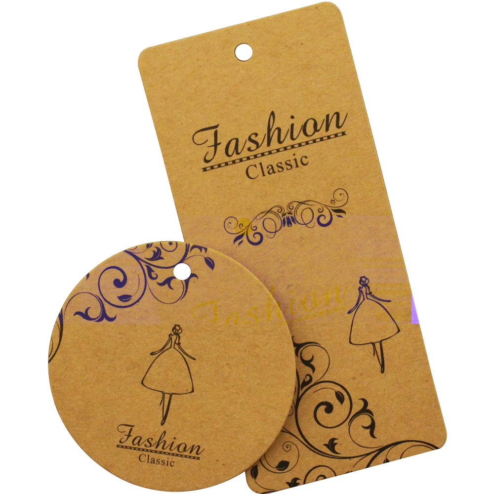 

Customized 200pcs/lot mini gift tags kraft paper hang tag for garment printed labels gift bag thank you label price tag sticker
