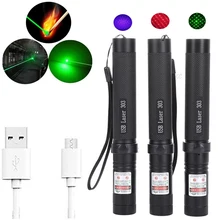 Портативный мощный USB зеленый лазер красный фиолетовый лазерный