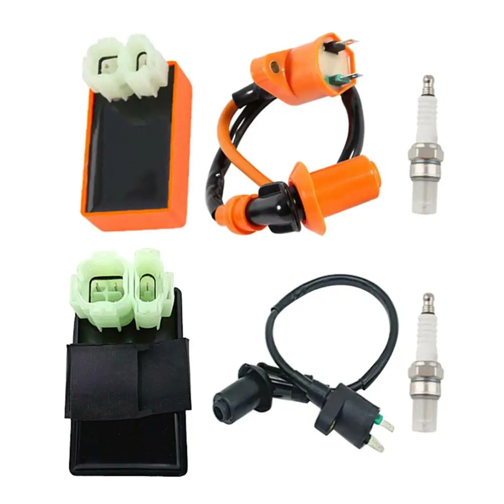 

Universal Motorcycle Start CDI Device Orange Modified AC 6 Pin CDI Box Ignition Coil Spark Plug for GY6 50-150CC Moped Scooter