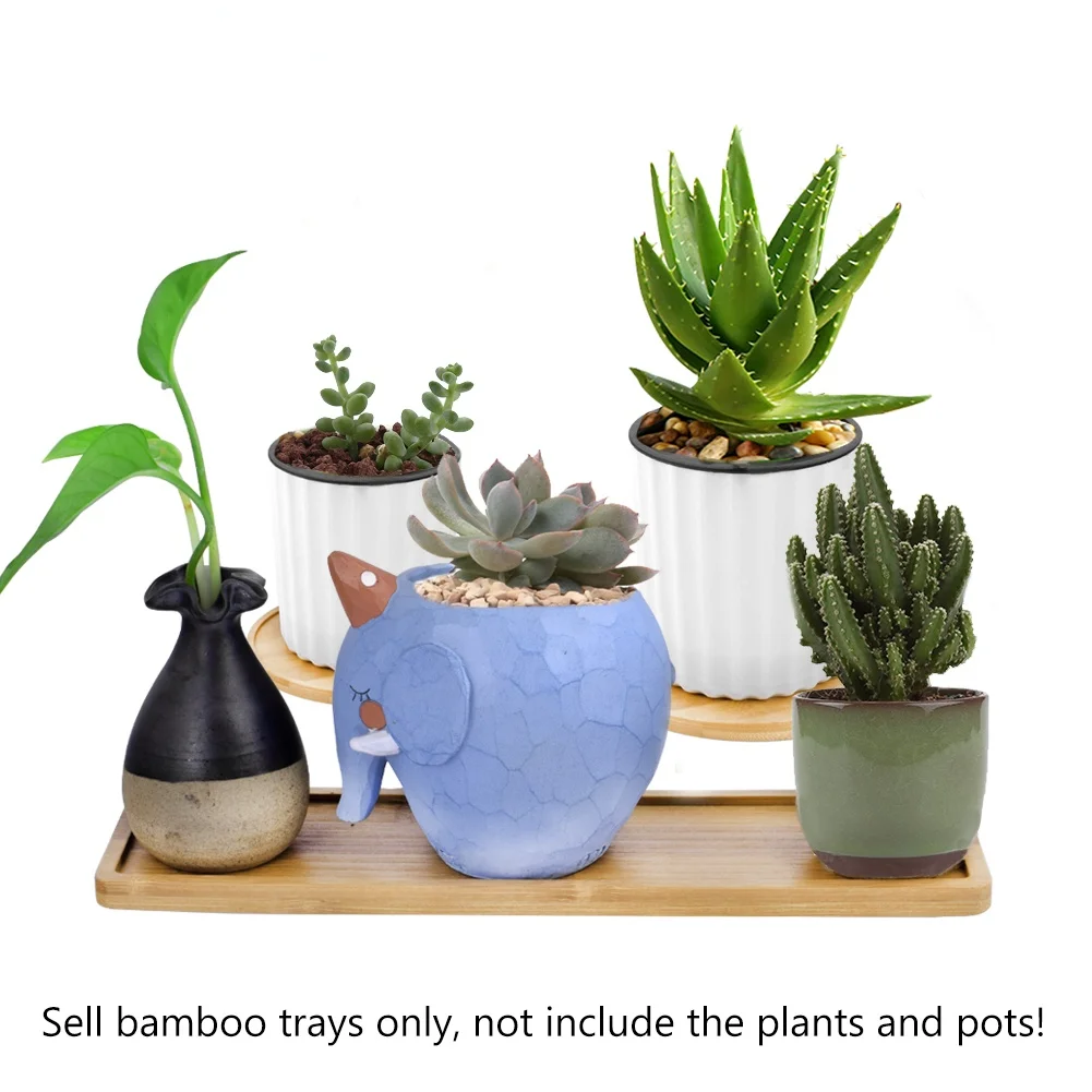 flower pots plant pot rack plant stand flowerpot holder Flower Pots Nursery Planter Bamboo Tray Anti-Fade 14 Style Round Square Minimalism Holder Home Decor Gardening Supply Wood Rural