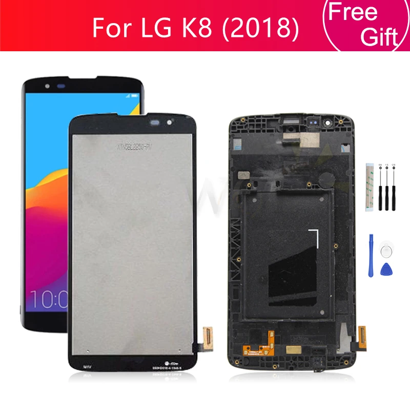 

For LG K8 2018 LCD Display Touch Screen Digitizer Assembly WIth Frame Replacement For LG K9 LCD X210 Display 5.0''