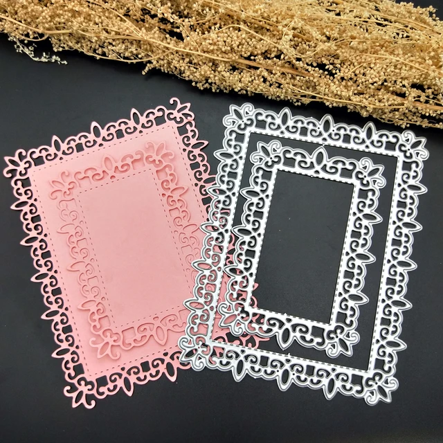 Stitched Cutting Dies Card Making  Cutting Metal Dies Square Lace - New  Lace Frame - Aliexpress