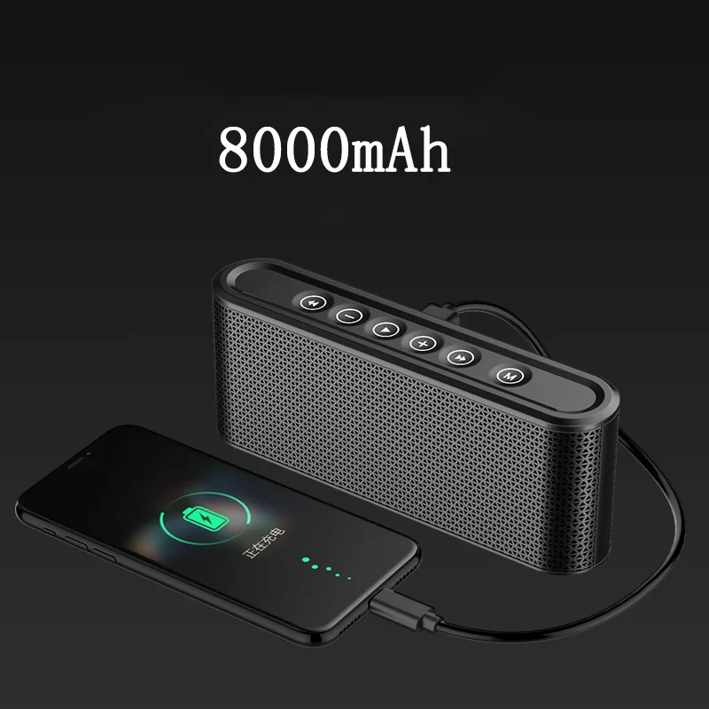 X6 телефон беспроводной Bluetooth динамик карта U диск сабвуфер 8000 мАч Зарядка сокровище маленький audio10W мини портативный динамик touch 2
