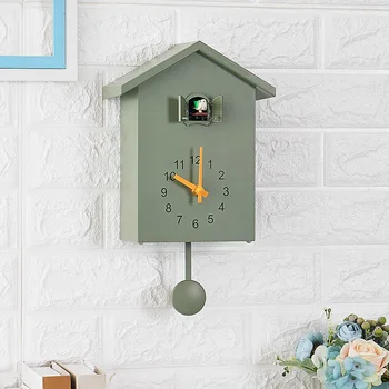 

Cuckoo Clock Wall Clock- Movement Chalet-Style , Minimalist Modern Design Blue