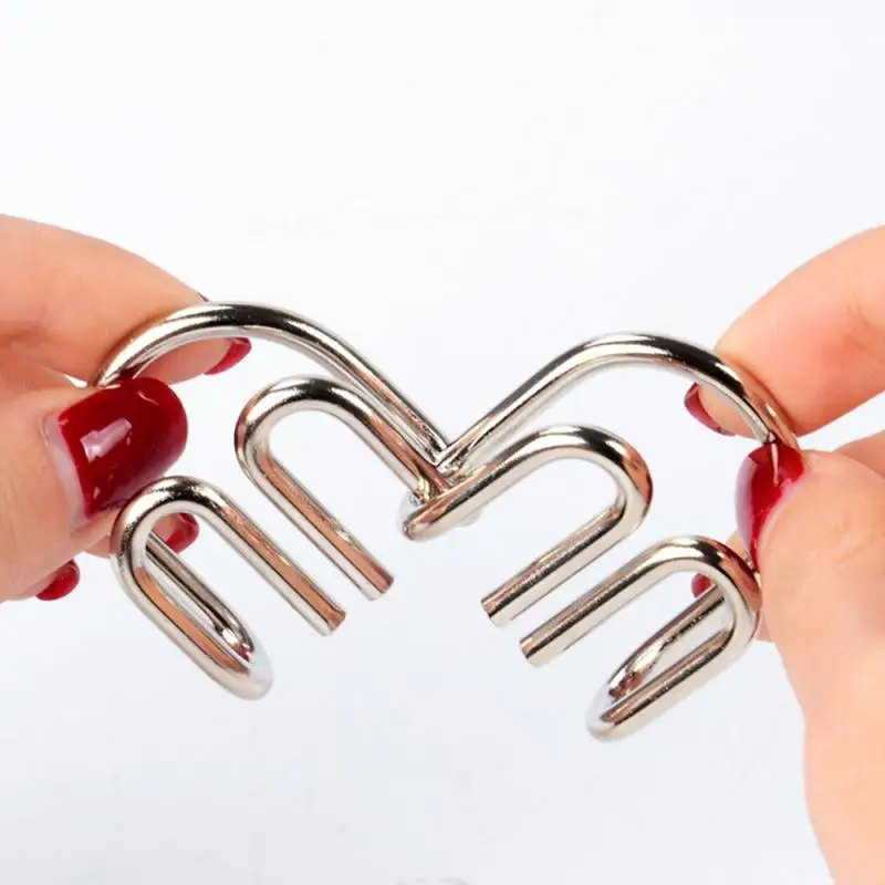 

Intelligence Unlocking Toy Classic Nine-ring Adult Puzzle Montessori Metal Untie Ring Buckle Iron Link Interlock Game Sets