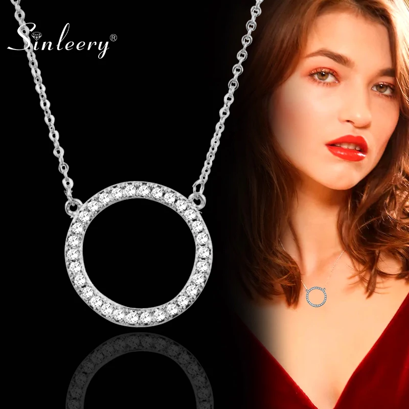 SINLEERY блестящие проложенные Крошечные Круглые ожерелья и кулоны серебро розовое