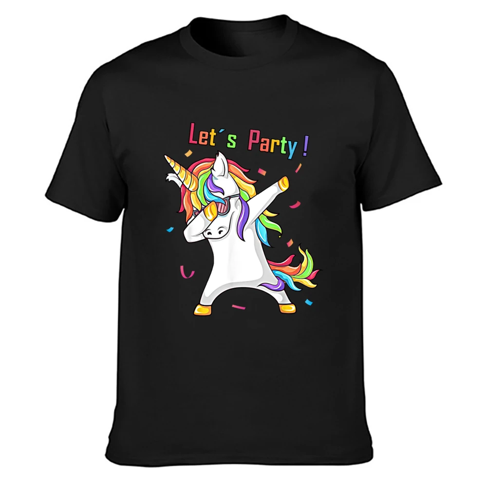 Dabbing Unicorn Funny Birthday Party Gift Idea T Shirt Cute Designs Fashion Vintage Novelty Size Over S-5xl Cotton Summer | Мужская