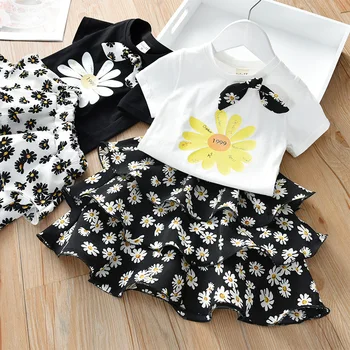

Children Clothes 2020 Summer Baby Girls Clothes Daisy T-shirt+Skirt Sets For Toddler Girls Tracksuit Suit Kids Outfit 2-6 Year