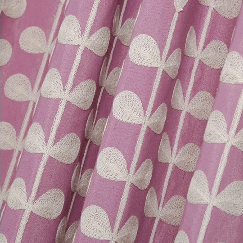Color 5 Cloth Современный сад цветные листья вышитые шторы для гостиной, спальни хлопок и лен ткань для детской комнаты на заказ 018#4 - Цвет: Color 5 Cloth