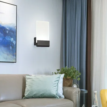 

Nordic Wall Mounted Lamp White Black Minimalist Acrylic Aluminum 6W Bedroom Bedside Living Room Hallway Led Wall Lamp