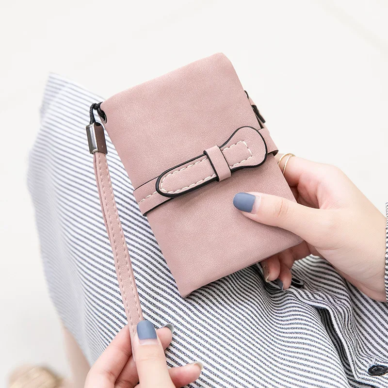 Wristband Short Wallet Student Clutch Large-Capacity Multi-Function Multi-Card Coin Purse Cute Female Folding Small Wallet Femal