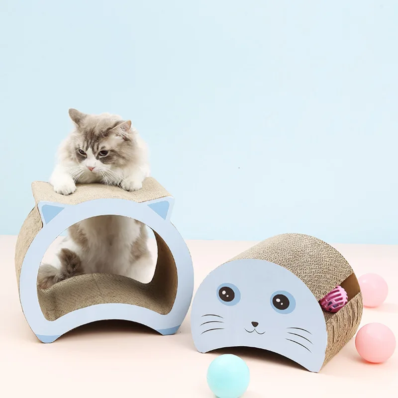 Когтеточка для кошек, гофрированный скребок для кошек, игрушки для обучения когтеточкам, картонная тарелка лапа M6073