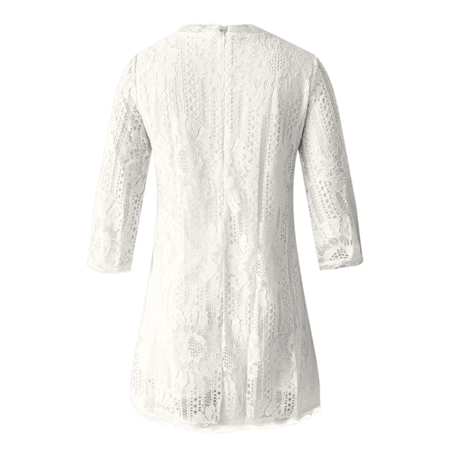 Sukienki vestidos ropa mujer, женское платье, рукав три четверти, круглый вырез, одноцветное, кружевное, с принтом, свободное, зимнее платье, robe hiver femme