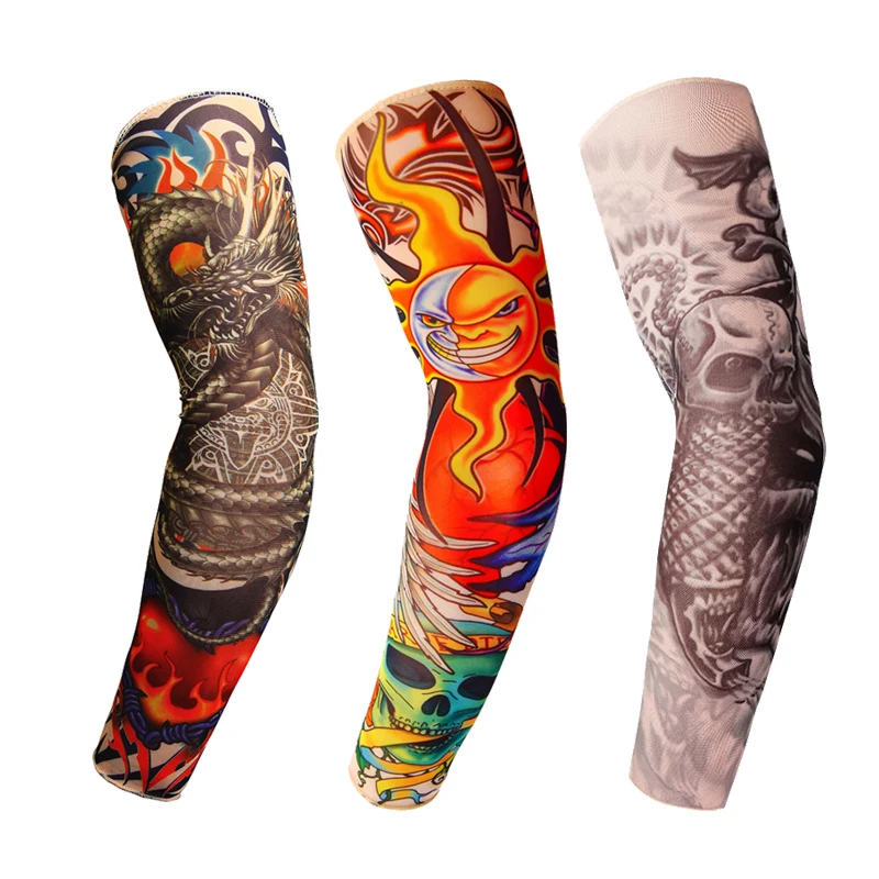 

1Pc Arm Sleeve Running Compression Sleeve Outdoor Sport UV Protection Tattoo Stretchy Seamless Cool Arm Warmer Cycling Sun Cover