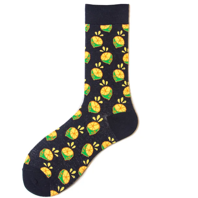 Unisex Fashion Art Men Sock 3D Print Fruit Happy Socks Avocado Apple Cherry Crew Men Funny Meias Cotton Harajuku Soft Socks 27