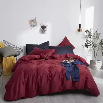 

25Classic Bedding Set 5 Size Wine red Winter Cotton Warm Solid Color Home Textiles 1pcs Duvet Cover